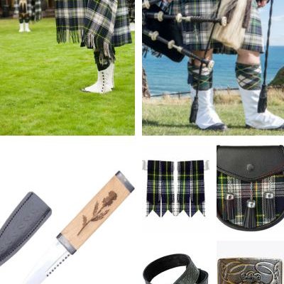 Scottish Dress Gordon Tartan Kilt with Accessories Deal